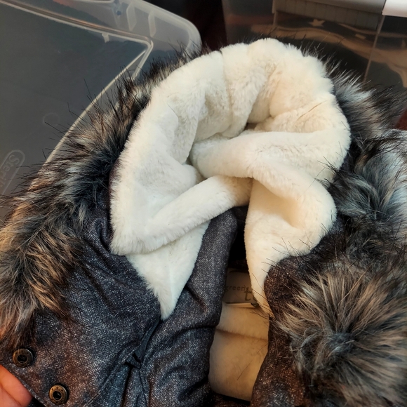 Green Tea Faux Fur Quilted Vest Size Large - Picture 7 of 8